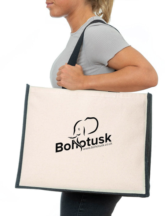 Bohotusk Jute Canvas Tote Bag