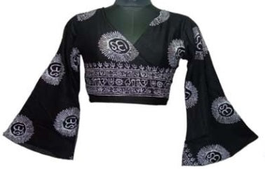 Bohotusk Oriental Patterned Wrap Around Long Sleeved Top