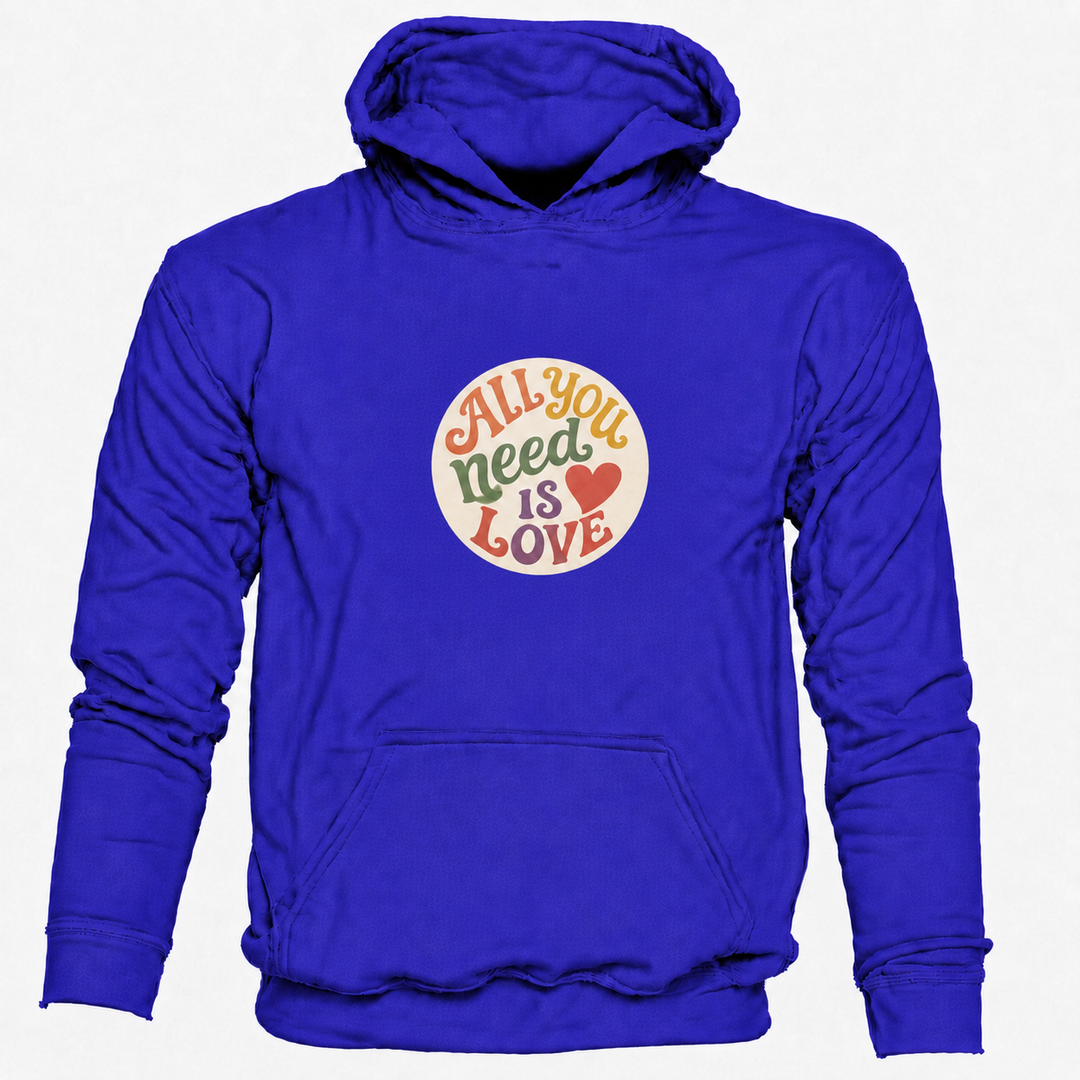 Bohotusk Mens All You Need is Love Cotton Hoodie 6 Colours S - 2XL (UK 8 - 20)