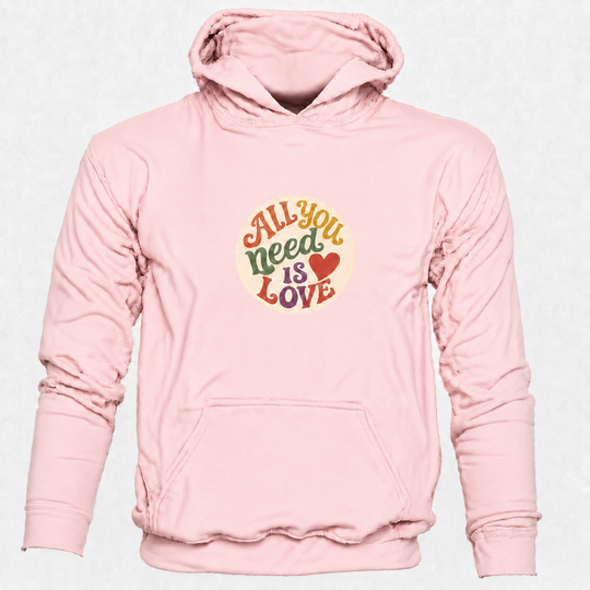 Bohotusk Mens All You Need is Love Cotton Hoodie 6 Colours S - 2XL (UK 8 - 20)