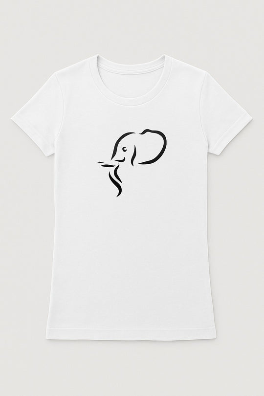 Bohotusk Elephant Head Cotton Ladies T-Shirt XS - 2XL (UK 8 - 18) - 6 Colours