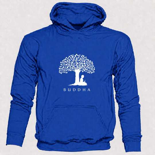 Bohotusk Mens Buddha Under a Tree Cotton Hoodie 6 Colours S - 2XL (UK 8 - 20)
