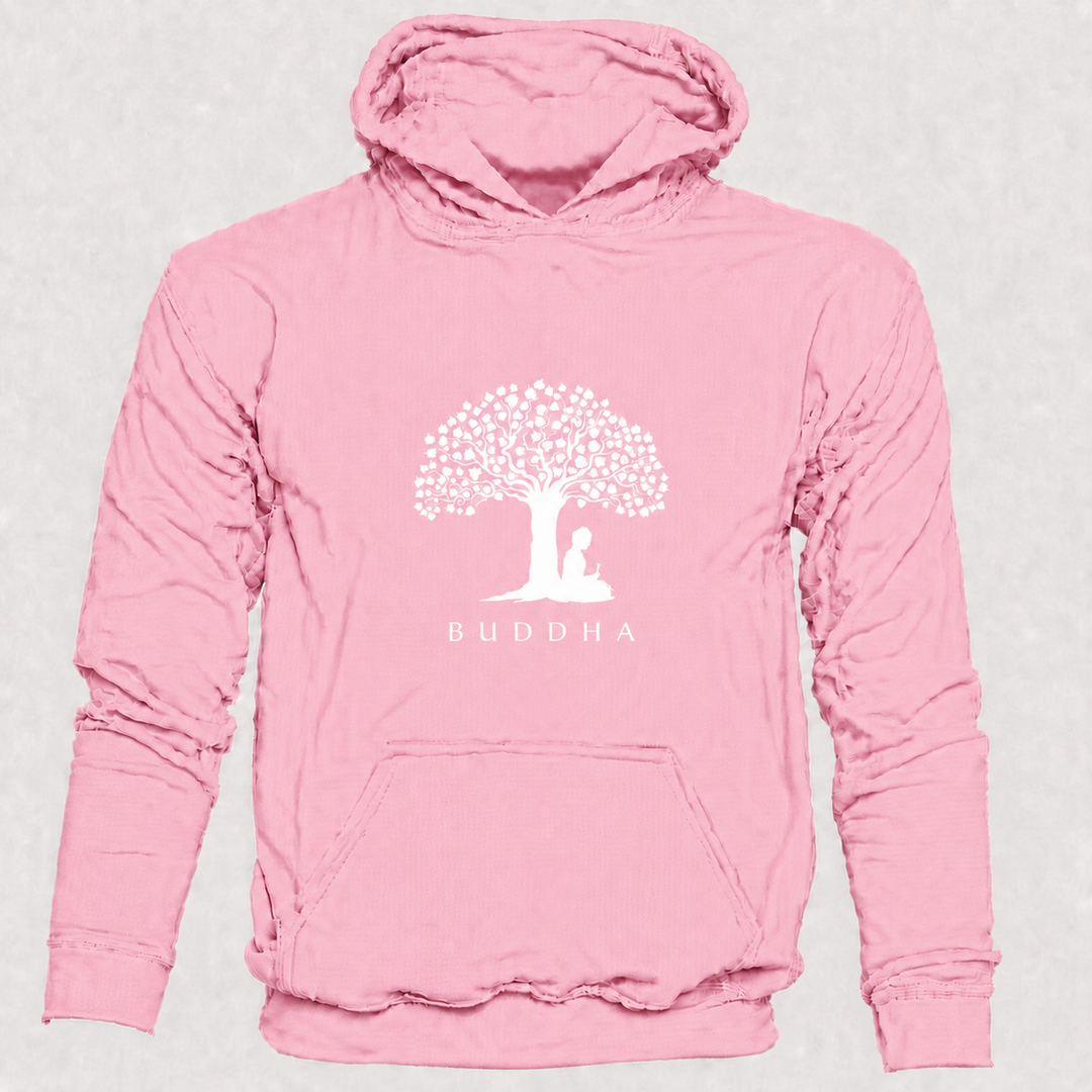 Bohotusk Mens Buddha Under a Tree Cotton Hoodie 6 Colours S - 2XL (UK 8 - 20)