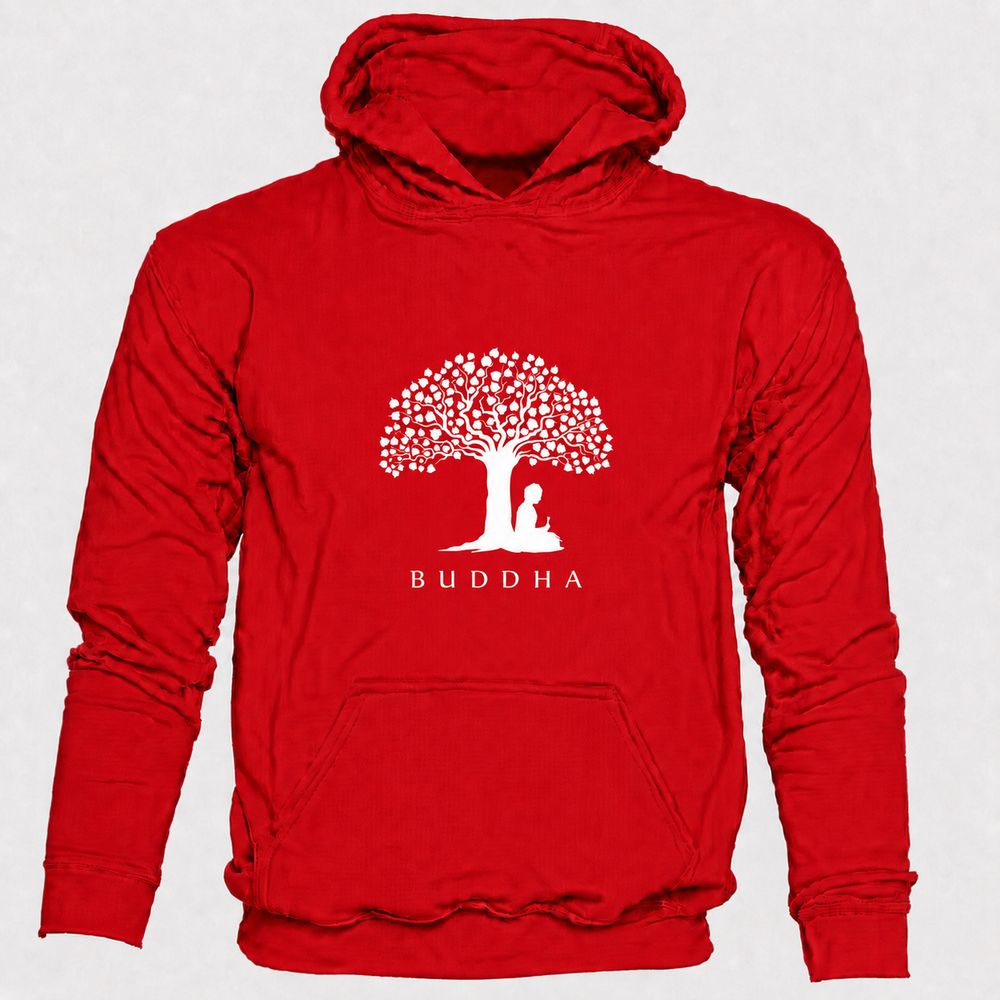 Bohotusk Mens Buddha Under a Tree Cotton Hoodie 6 Colours S - 2XL (UK 8 - 20)