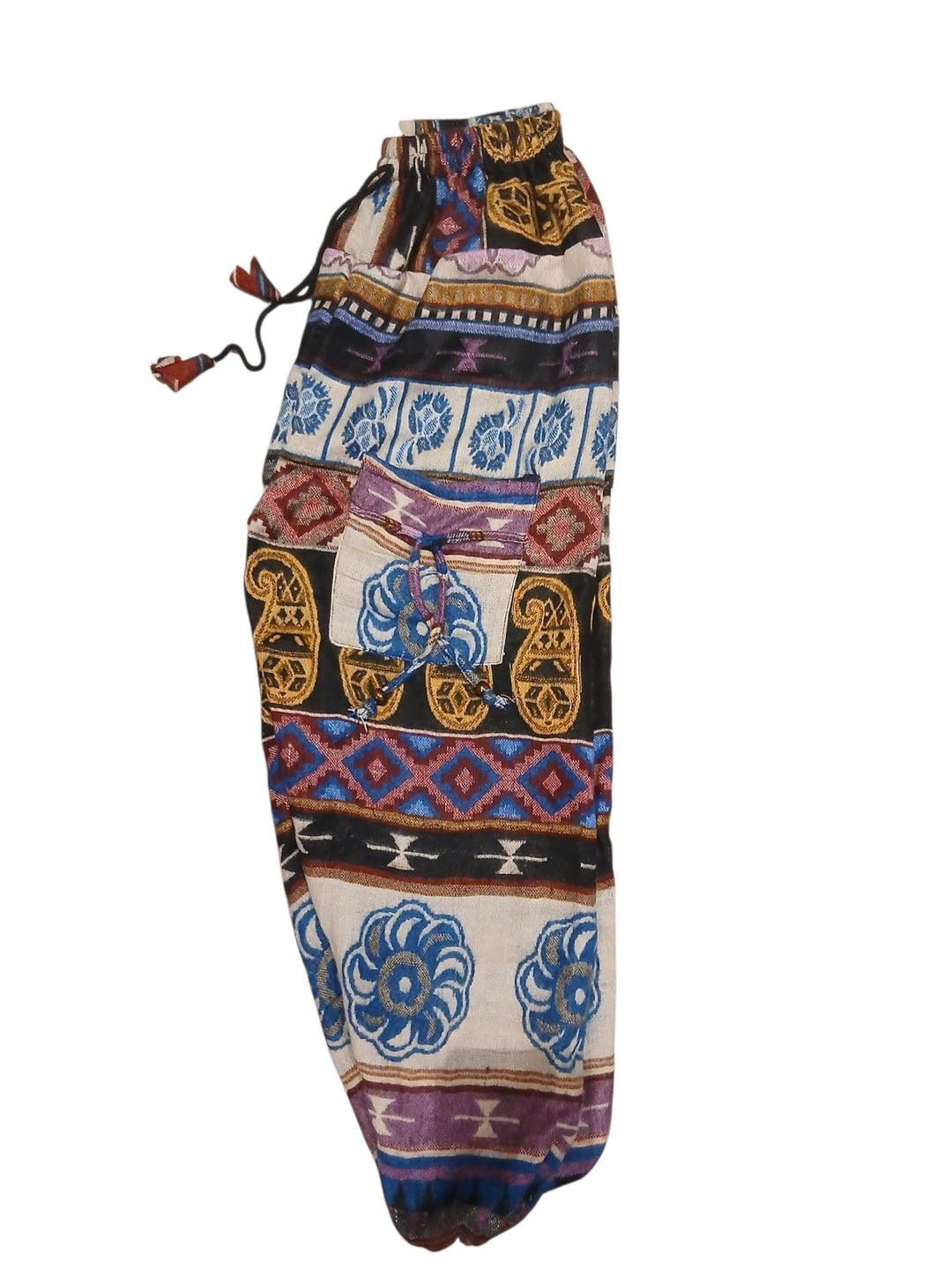 Bohotusk Purple Green Beige Fossil Fleece Harem Pants