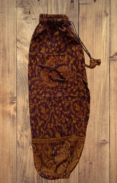 Bohotusk Brown Paisley Fleece Harem Pants