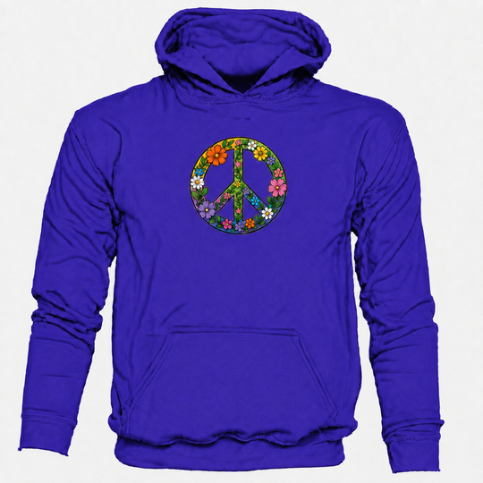 Bohotusk Mens Flower Power Cotton Hoodie 6 Colours S - 2XL (UK 8 - 20)