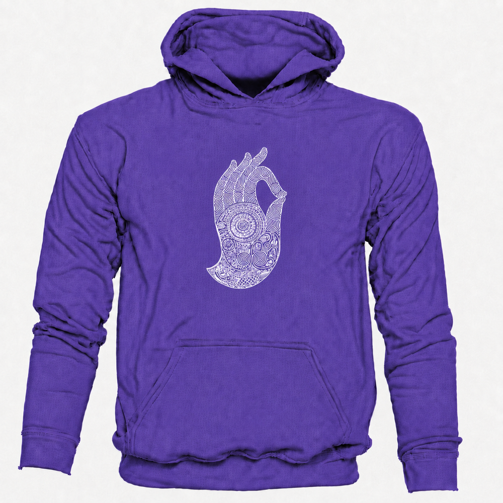 Bohotusk Mens Hand of Buddha Cotton Hoodie 6 Colours S - 2XL (UK 8 - 20)