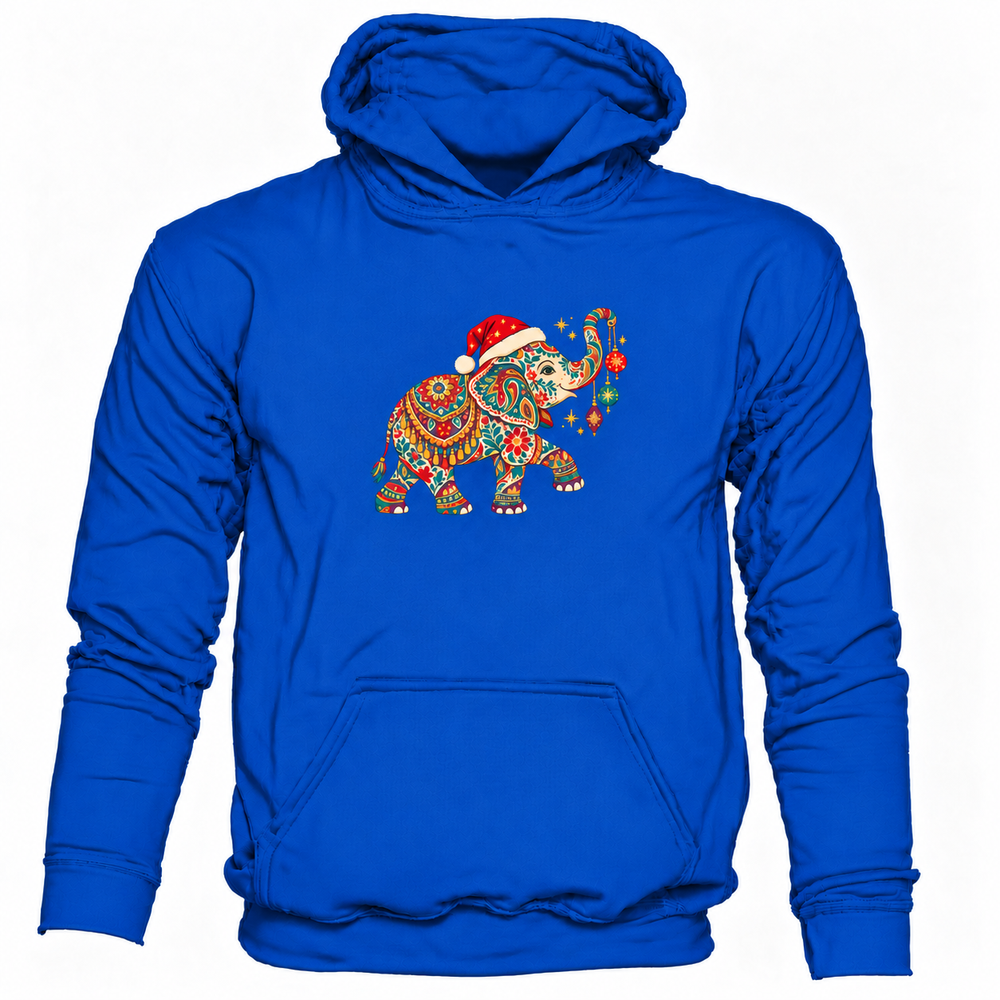 Bohotusk Mens Christmas Elephant Baubles Hoodies 6 Colours S - 2XL (UK 8 - 20)