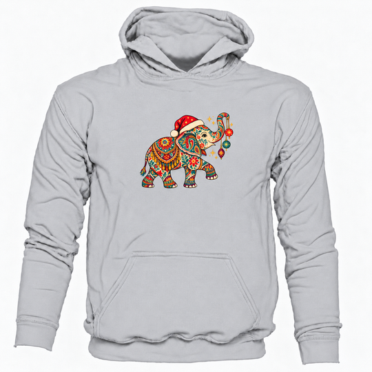 Bohotusk Christmas Elephant & Baubles Hoodie 6 Colours S - 2XL (UK 8 - 20)