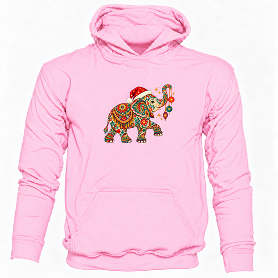 Bohotusk Christmas Elephant & Baubles Hoodie 6 Colours S - 2XL (UK 8 - 20)