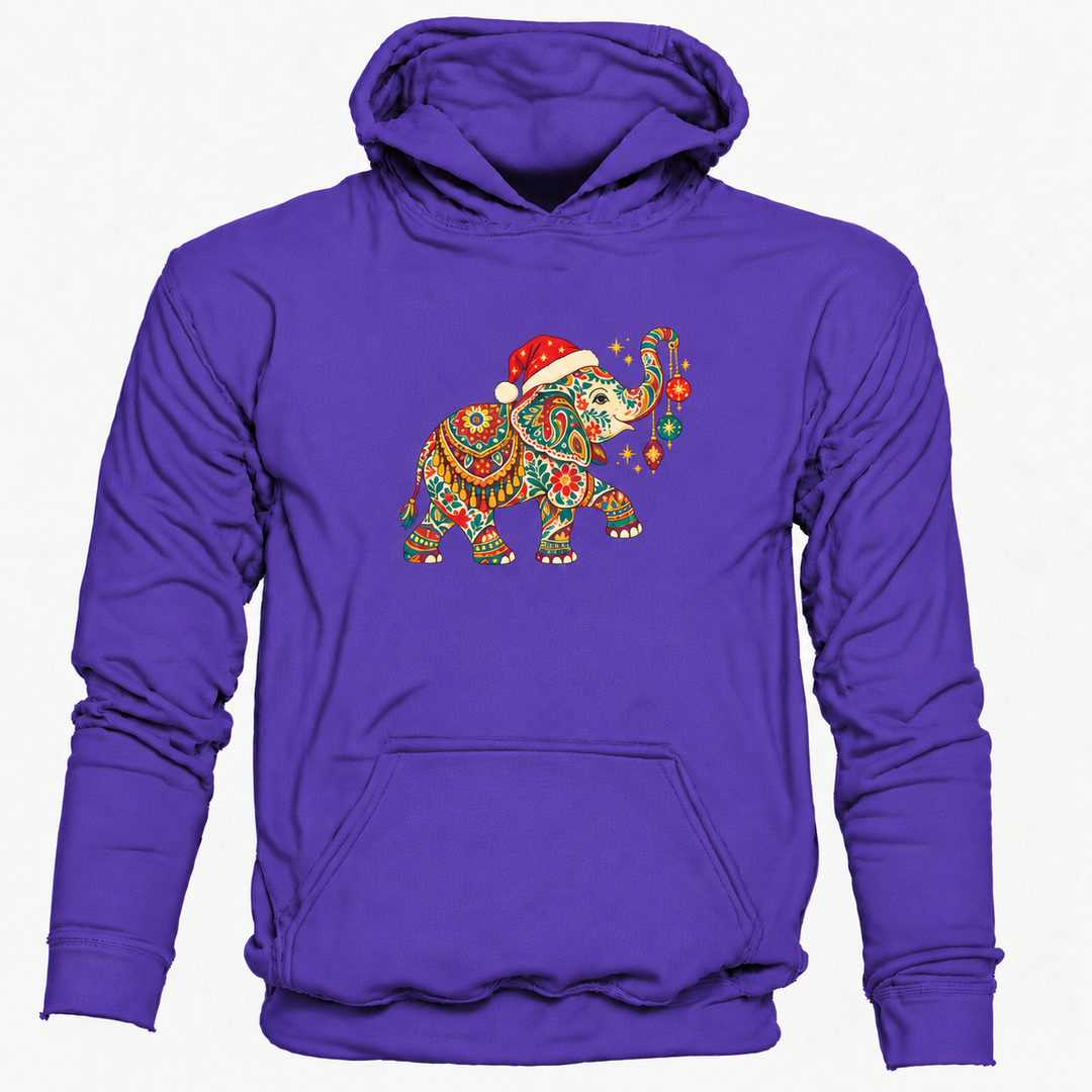 Bohotusk Christmas Elephant & Baubles Hoodie 6 Colours S - 2XL (UK 8 - 20)