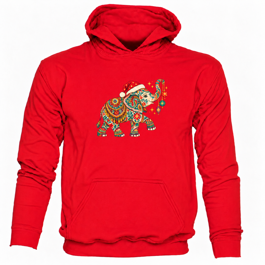 Bohotusk Christmas Elephant & Baubles Hoodie 6 Colours S - 2XL (UK 8 - 20)