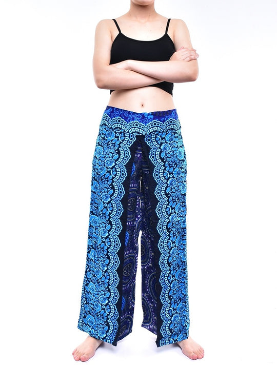 Bohotusk Blue Sun Beam Womens Palazzo Pants S/M (UK 8 - 12)