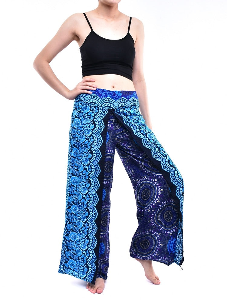 Bohotusk Blue Sun Beam Womens Palazzo Pants S/M (UK 8 - 12)