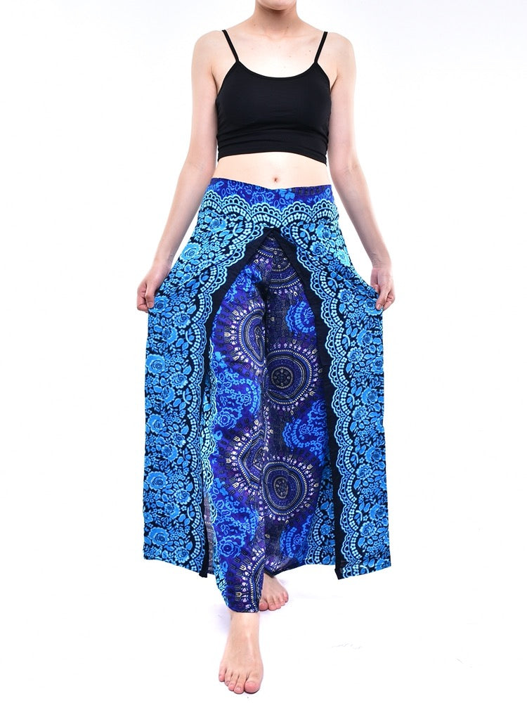 Bohotusk Blue Sun Beam Womens Palazzo Pants S/M (UK 8 - 12)