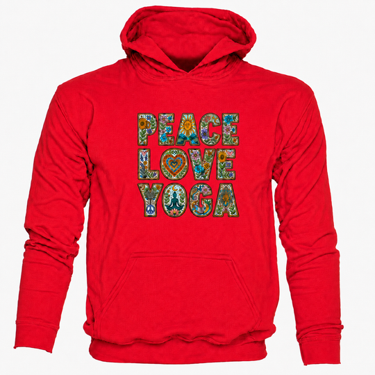 Bohotusk Peace Love Yoga Cotton Hoodie 6 Colours S - 2XL (UK 8 - 20)