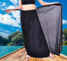 Bohotusk Plain Black Sarong Super Soft 150cm x 110 cms