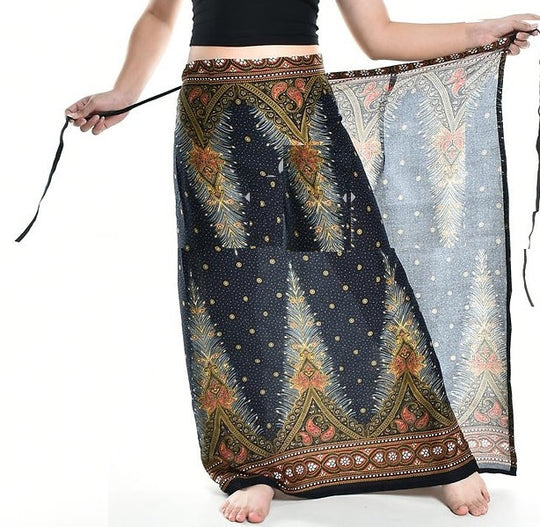 Bohotusk Black Gold Fern Sarong Super Soft 150cm x 110 cms