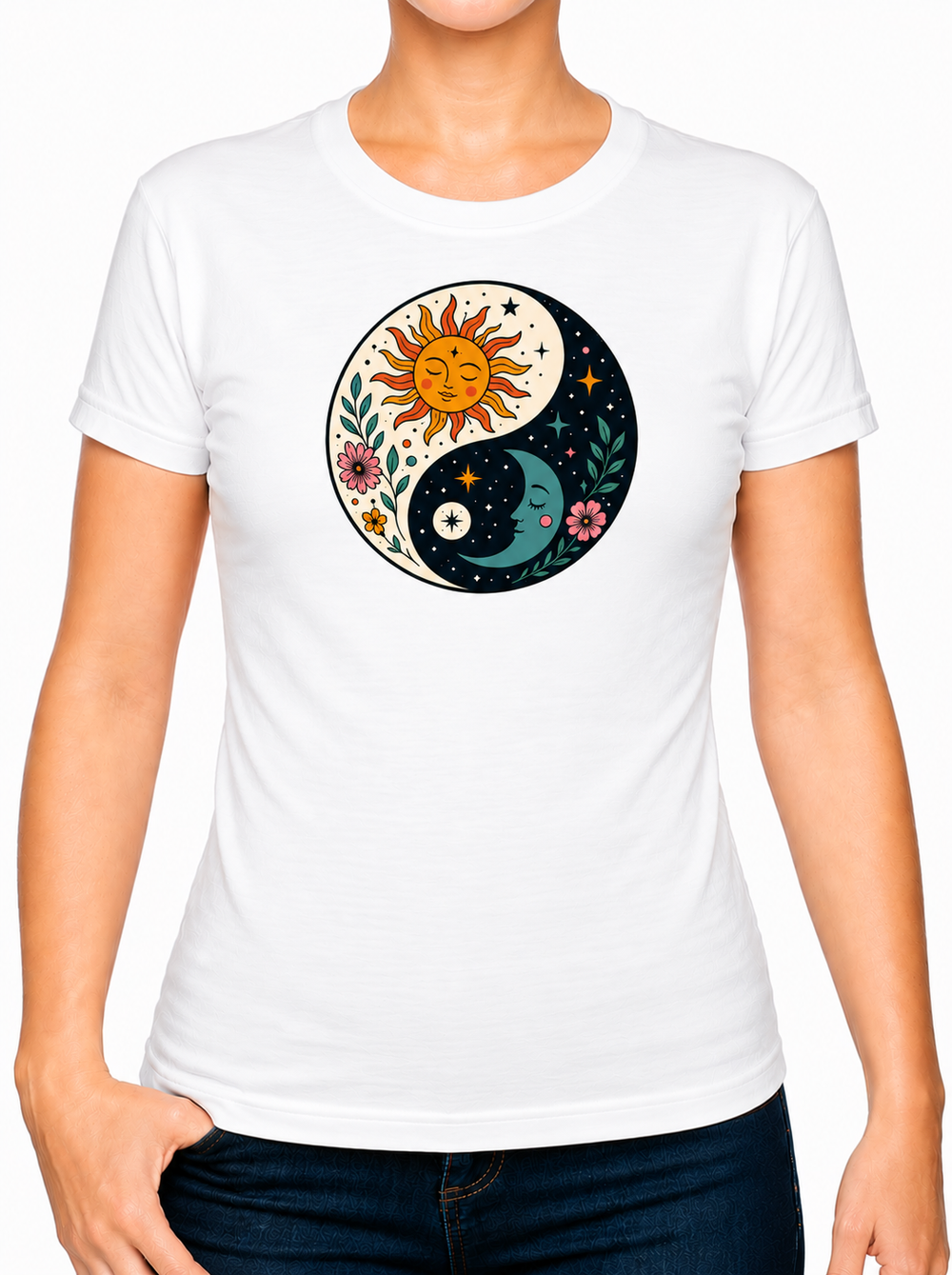 Bohotusk Ying Yang Cotton Kids T-Shirt 3 to 13 Years (7 Colours)