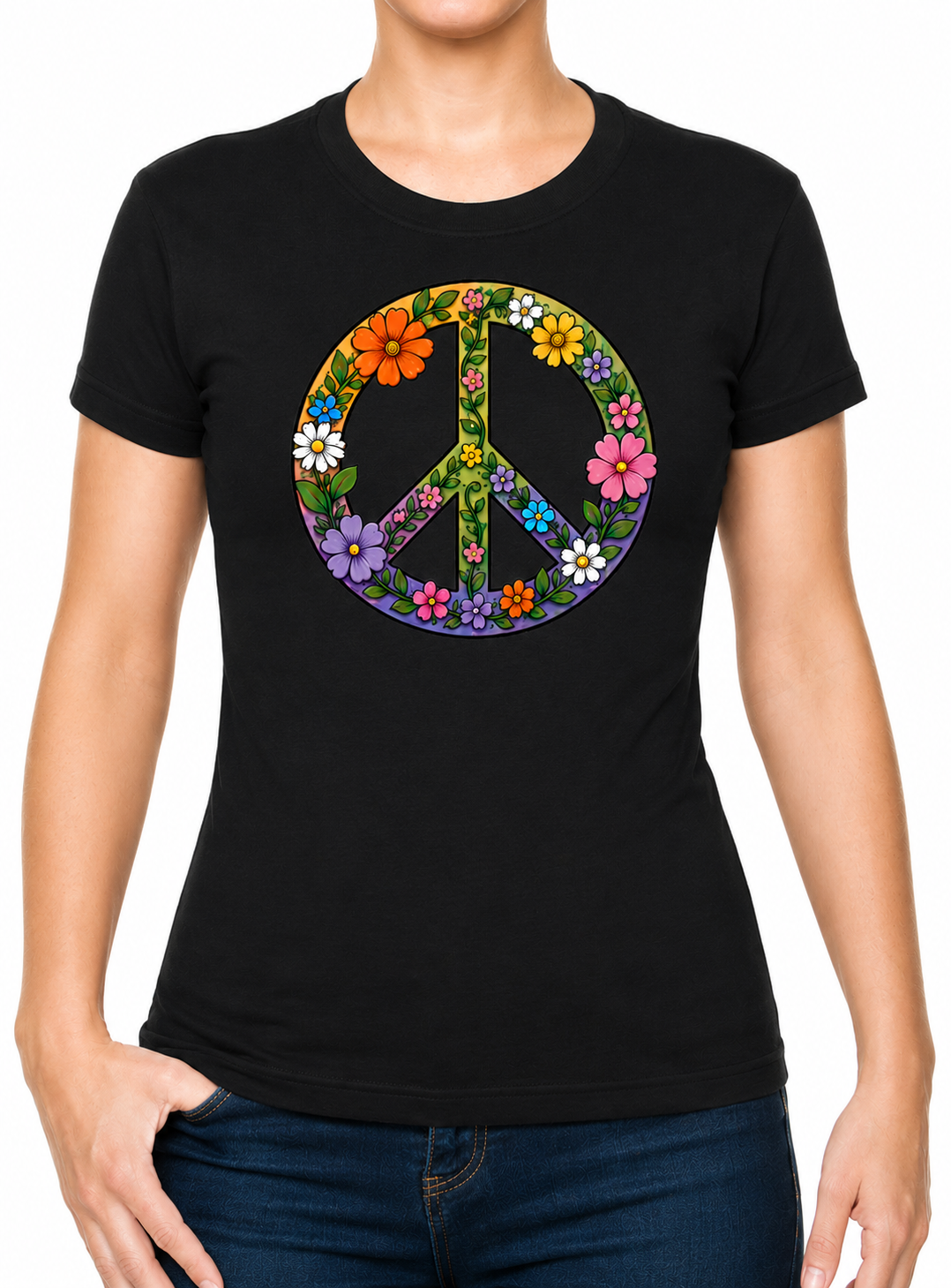 Boho CND Flower Power Cotton Kids T-Shirt 3 to 13 Years (7 Colours)
