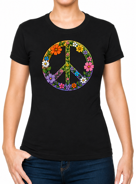 Boho CND Flower Power Cotton Kids T-Shirt 3 to 13 Years (7 Colours)