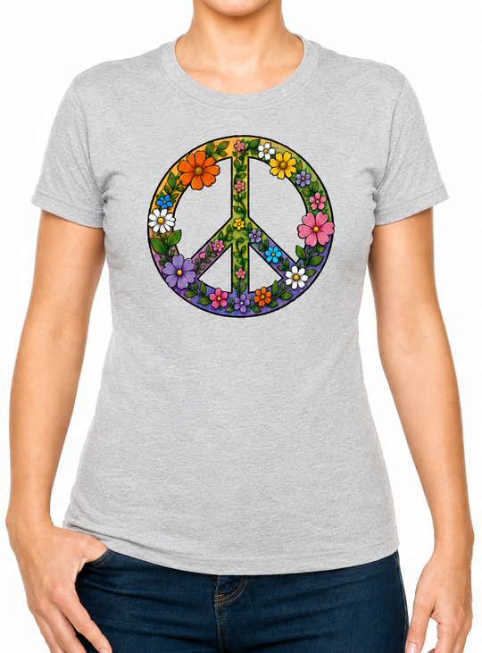Boho CND Flower Power Ladies T-Shirt XS - 2XL (UK 8 - 18) - available in 7 colours