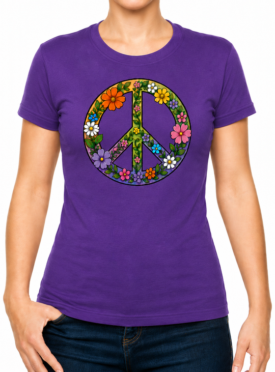 Boho CND Flower Power Cotton Kids T-Shirt 3 to 13 Years (7 Colours)