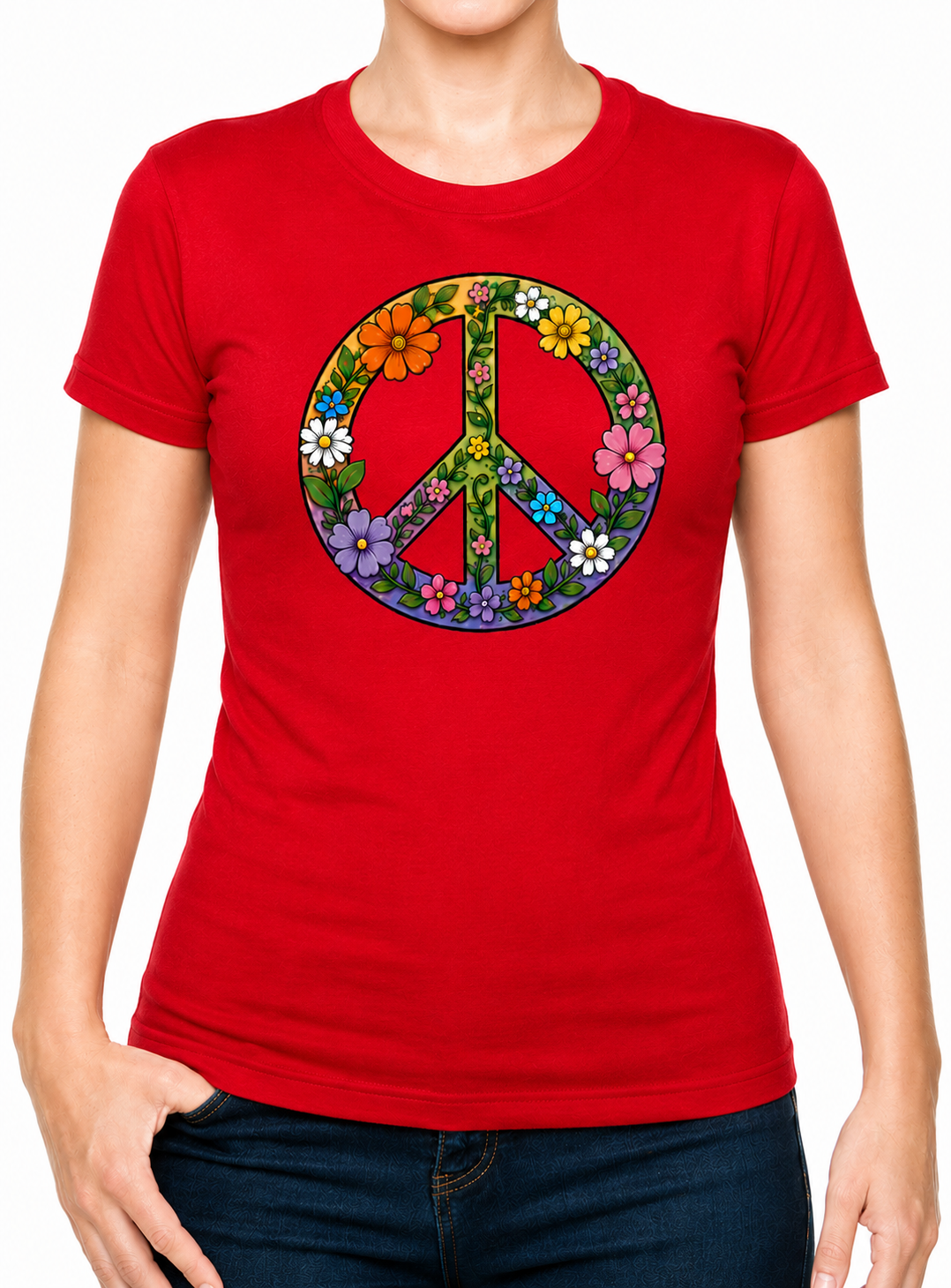 Boho CND Flower Power Ladies T-Shirt XS - 2XL (UK 8 - 18) - available in 7 colours