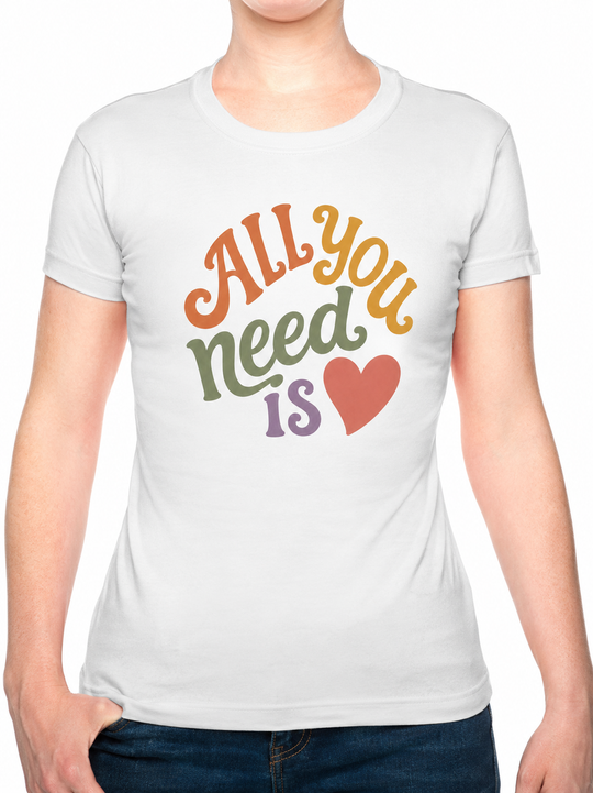 Boho All You Need is Love Ladies T-Shirt XS - 2XL (UK 8 - 18) - available in 7 colours