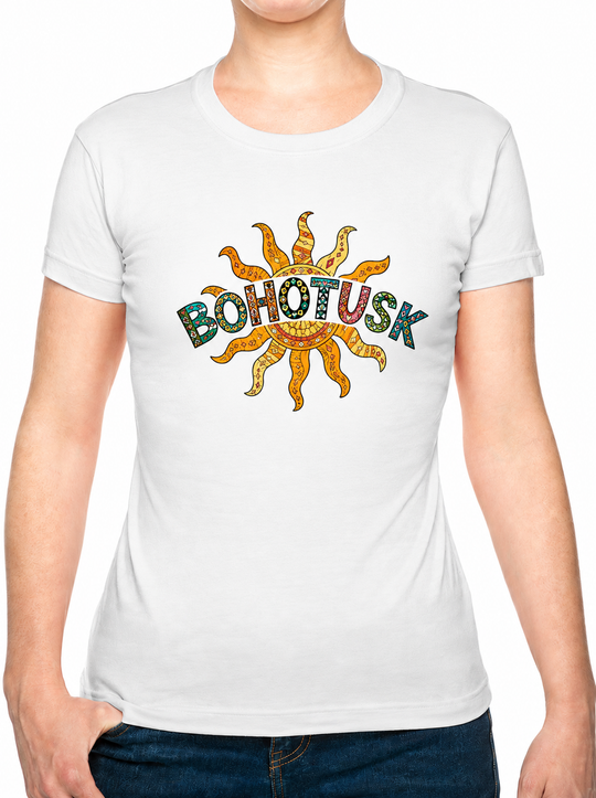 Bohotusk Sun Print Ladies T-Shirt XS - 2XL (UK 8 - 18) - available in 7 colours