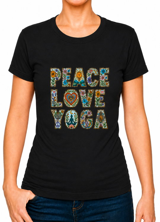 Bohotusk Peace Love Yoga Cotton Kids T-Shirt 3 to 13 Years (7 Colours)