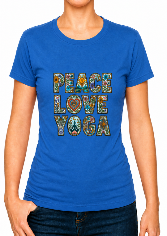 Bohotusk Peace Love Yoga Cotton Kids T-Shirt 3 to 13 Years (7 Colours)