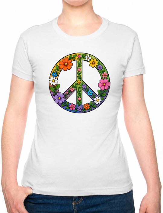 Boho CND Flower Power Ladies T-Shirt XS - 2XL (UK 8 - 18) - available in 7 colours