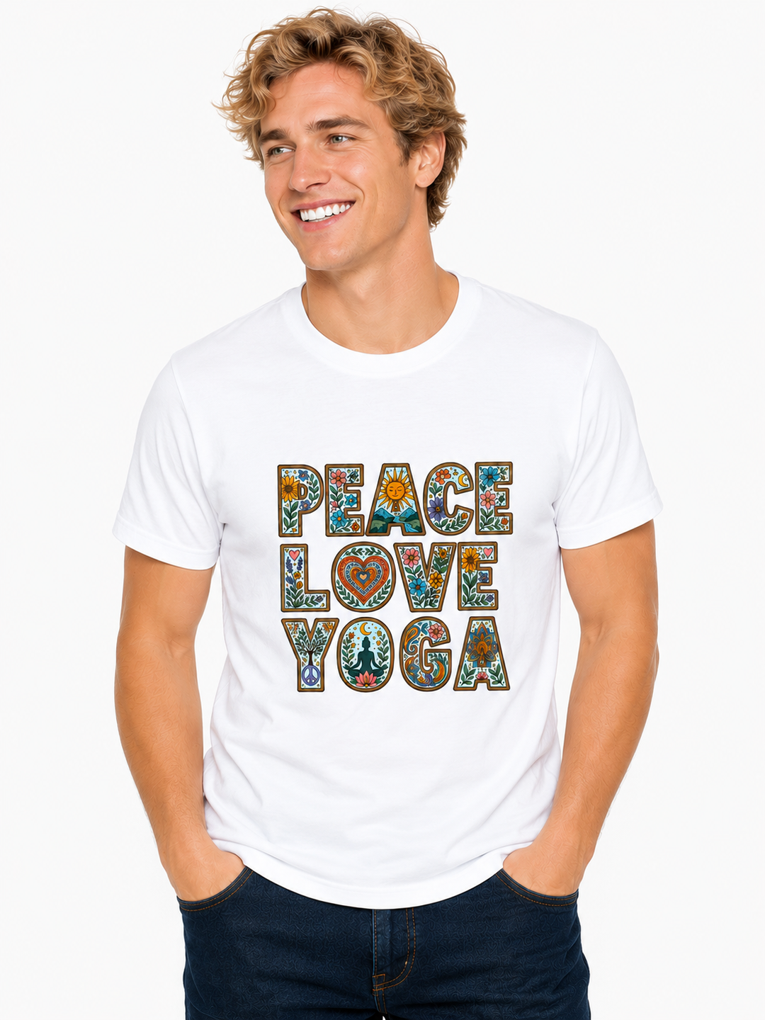 Bohotusk Peace Love Yoga Cotton Kids T-Shirt 3 to 13 Years (7 Colours)
