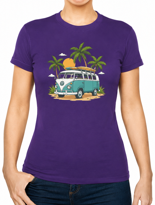 Bohotusk Camper Van Palms Cotton Mens T-Shirt S - 3XL