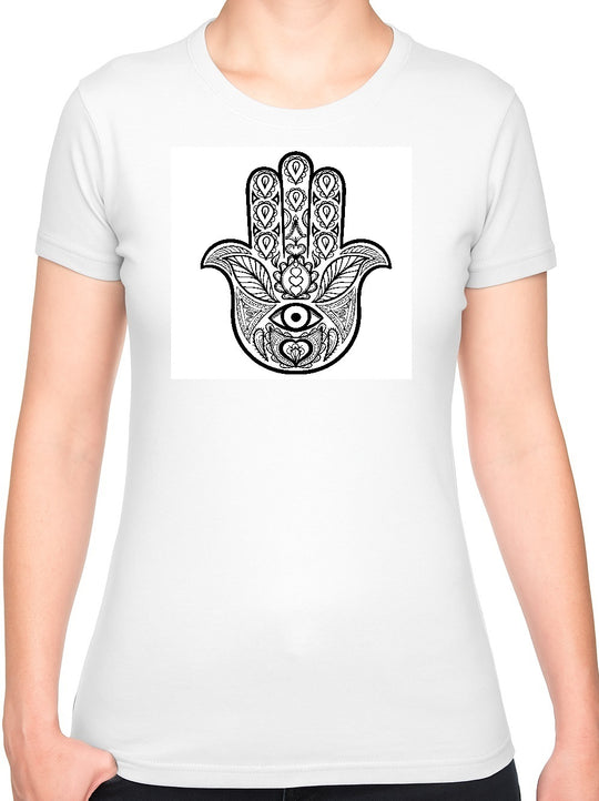 Bohotusk All Seeing Hand Cotton Ladies T-Shirt XS - 2XL (UK 8 - 18) available in 7 colours