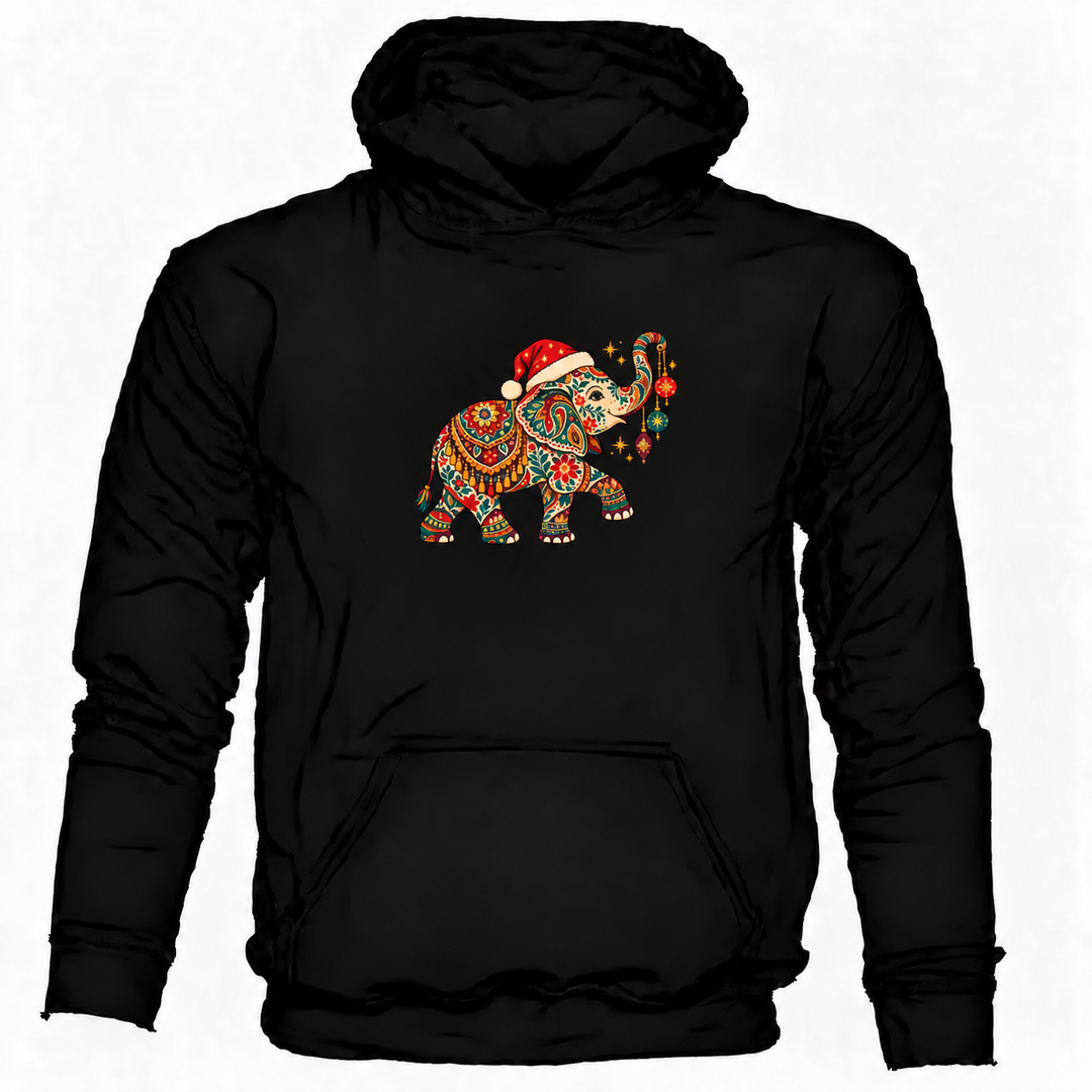 Bohotusk Christmas Elephant & Baubles Hoodie 6 Colours S - 2XL (UK 8 - 20)