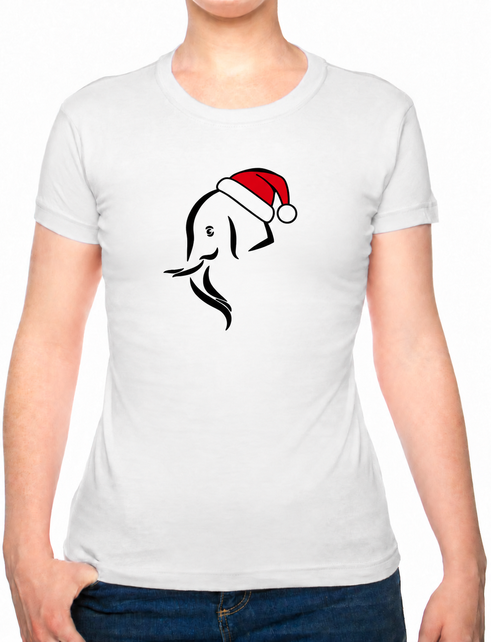 Bohotusk Christmas Elephant Head Cotton Mens T-Shirt S - 3XL