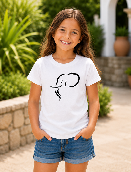 Bohotusk Elephant Head Kids Cotton T-Shirt 3 to 13 Years (7 Colours)