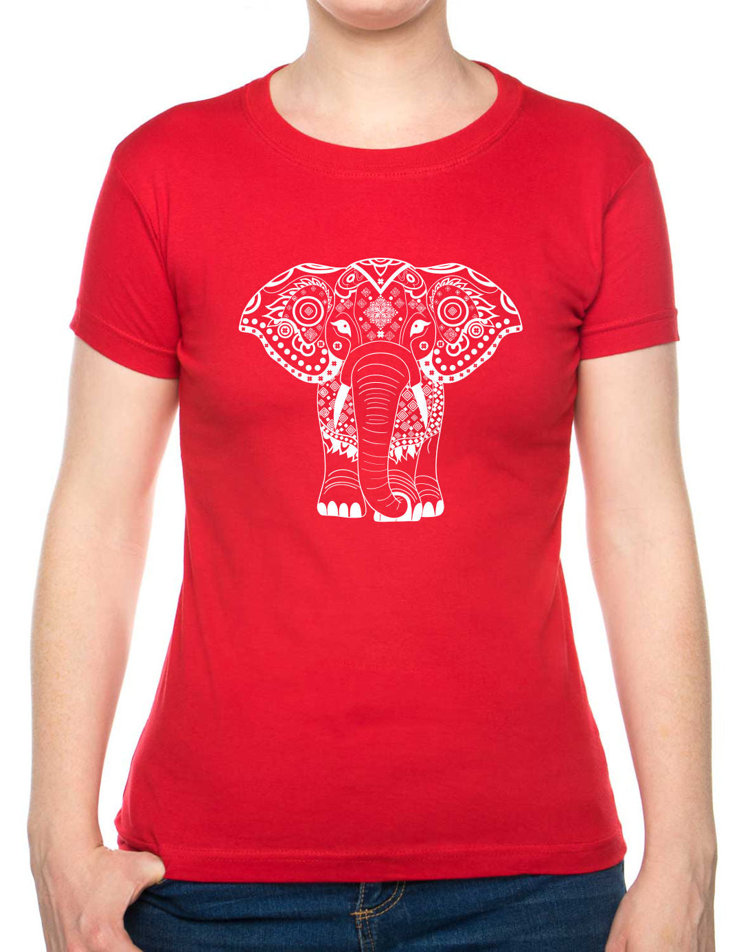 Bohotusk Elephant Print Cotton Mens T-Shirt S - 3XL