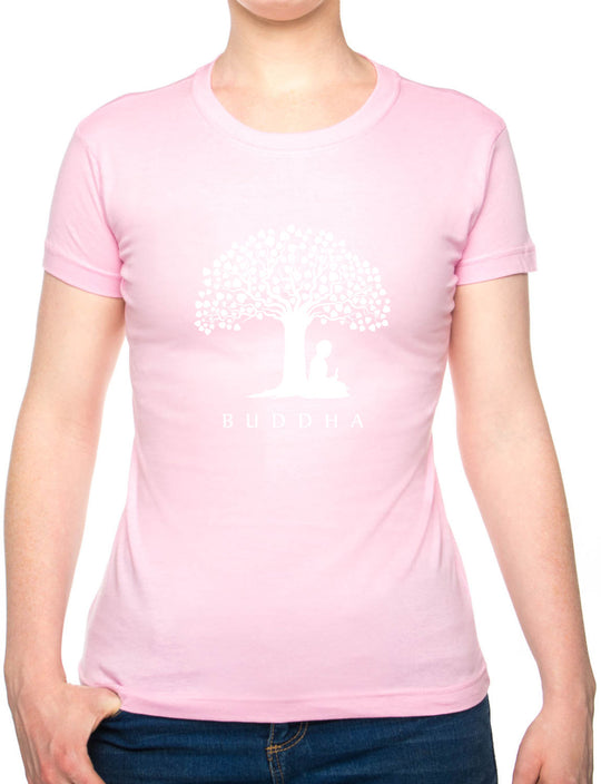 Bohotusk Buddha Under A Tree Cotton Ladies T-Shirt S - 2XL (UK 8 - 18) - 7 colours available