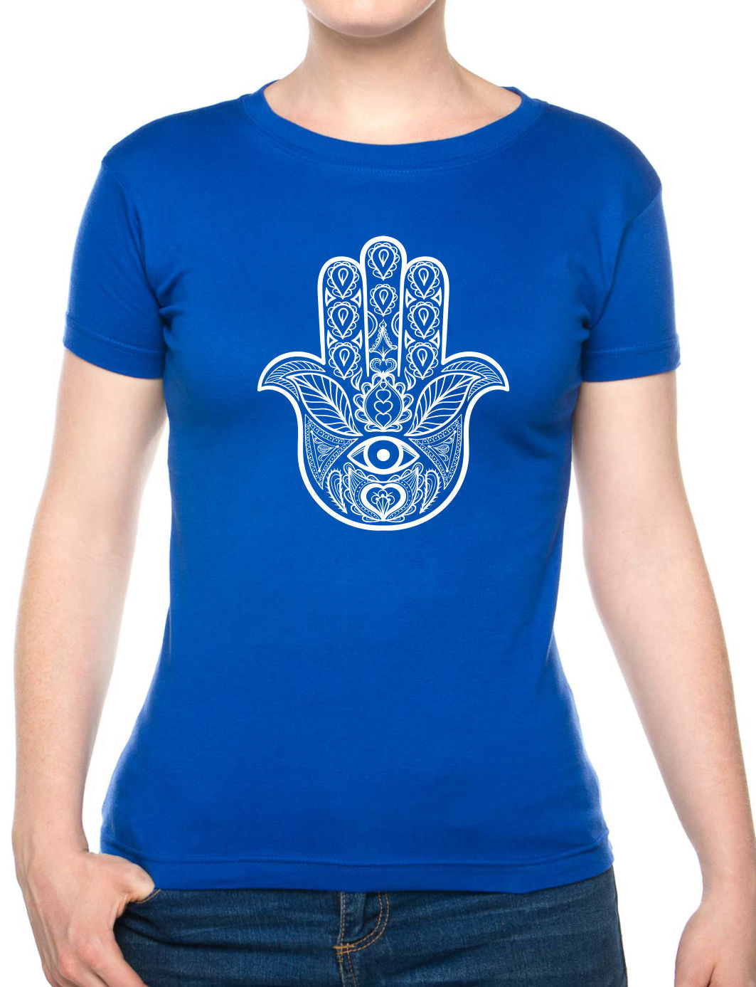 Bohotusk All Seeing Hand Cotton Ladies T-Shirt XS - 2XL (UK 8 - 18) available in 7 colours
