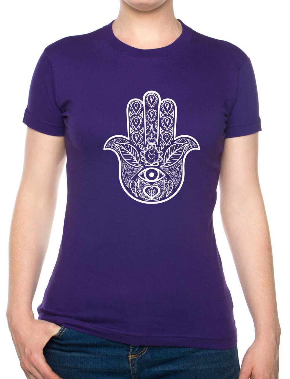 Bohotusk All Seeing Hand Cotton Ladies T-Shirt XS - 2XL (UK 8 - 18) available in 7 colours