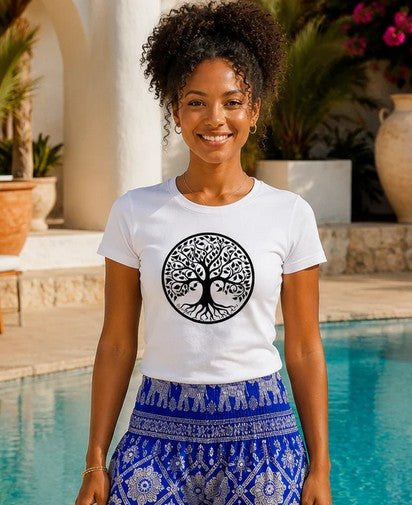 Bohotusk Tree of Life Cotton Ladies T-Shirt XS - 2XL (UK 8 - 18) - available in 7 colours
