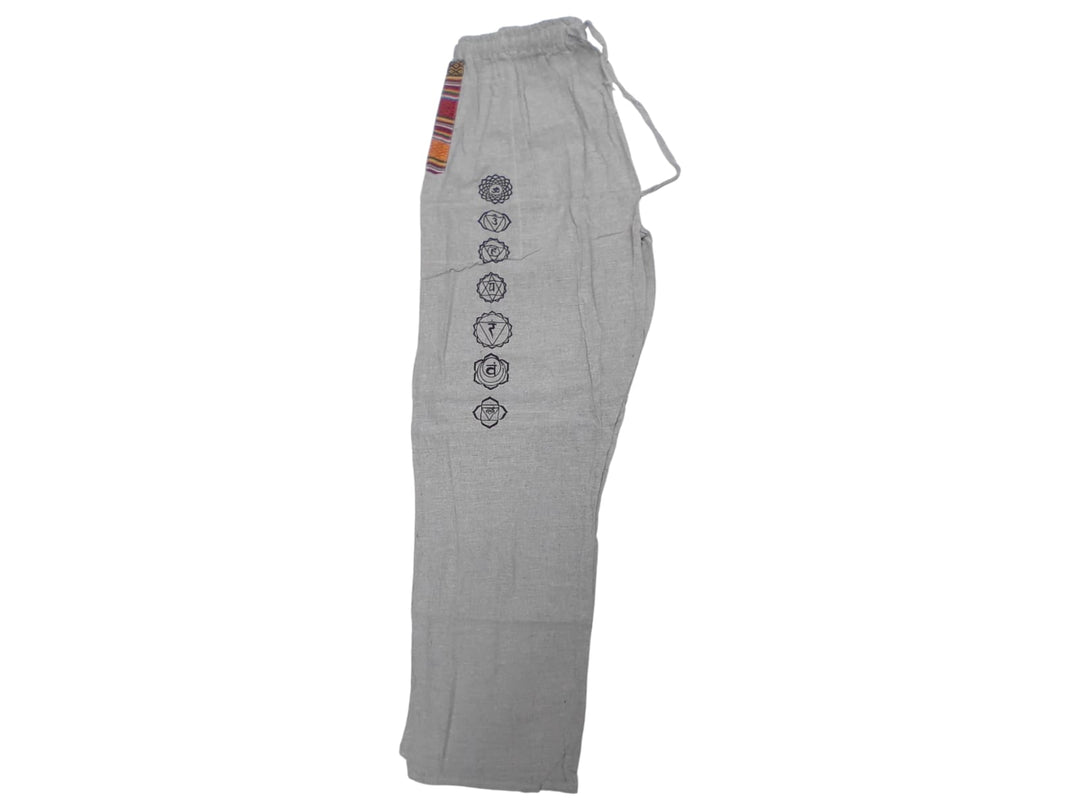 Bohotusk Grey Linen Open Legged Harem Pants Tie Waist S/M Only