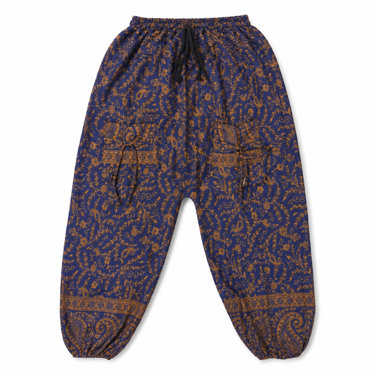 Bohotusk Purple & Brown Paisley Fleece Harem Pants