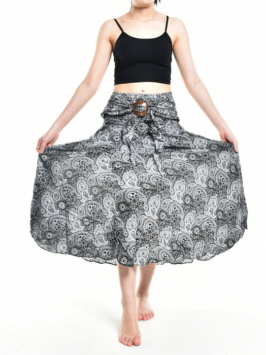 Bohotusk Black Orbit Long Skirt With Coconut Buckle (& Strapless Dress) S/M to L/XL