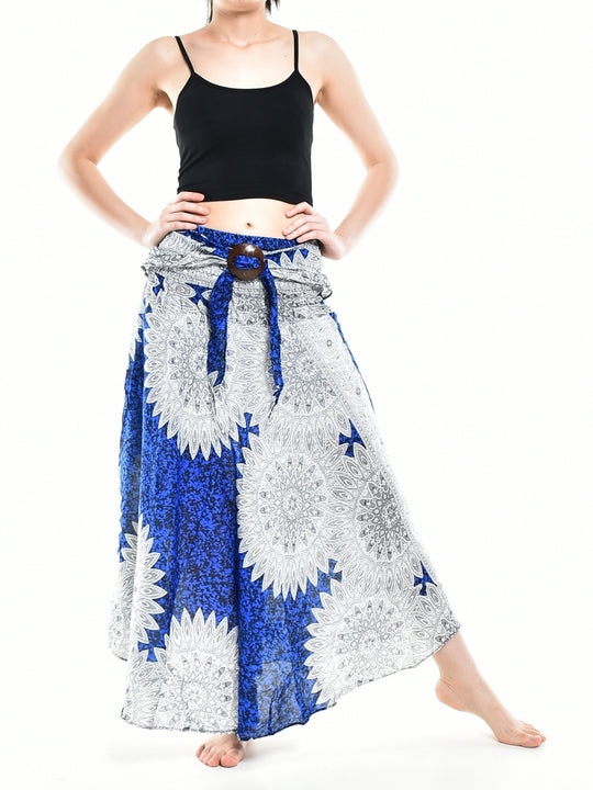 Bohotusk Blue Snowflake Long Skirt With Coconut Buckle (& Strapless Dress) S/M Only