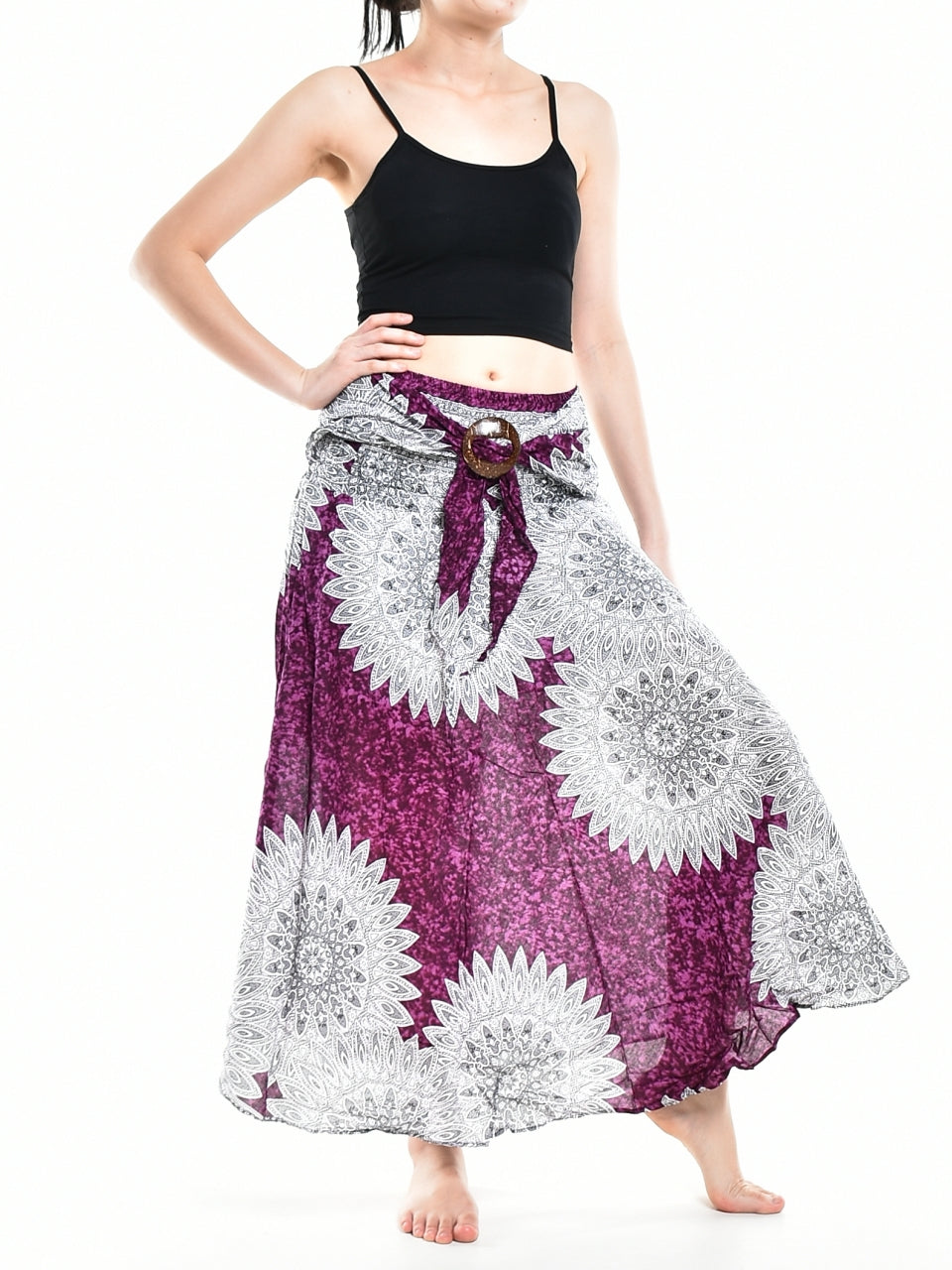 Bohotusk Purple Snowflake Long Skirt With Coconut Buckle (& Strapless Dress) S/M Only